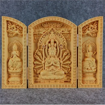 Kreatívne sochu Budhu masívneho dreva tri otvorené malé sochy Budhu domáce dekorácie príslušenstvo plavidlá darček socha doprava zadarmo