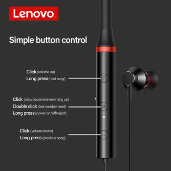 Lenovo Bezdrôtové Slúchadlá Bluetooth 5.0 Športové HIFI Zvuk Slúchadiel do uší Potlačením Hluku pre Slúchadlá, Mikrofón Magnetické Neckband Headset
