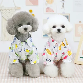 Letné Psa Oblečenie Tlač Klope Tričko Pre Malé A Stredné Psy Chihuahua Teddy Yorkie Oblečenie Šteňa Vesta Kostým