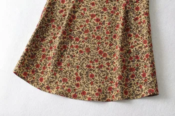 Letné Ženy Kontrast farebný Kvetinový Tlač Mini Sukne Vintage Package Boky Krátke Sukne Boku Zips