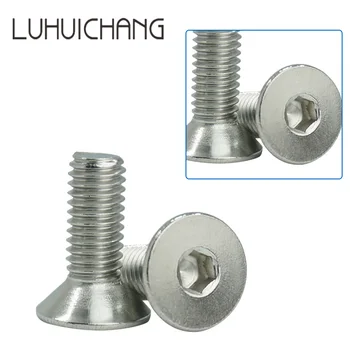 Luhuichang m4 304 nerezovej ocele s plochou hlavou zápustnými hlavu Hex Zásuvky Hlavu Upevňovacia Skrutka