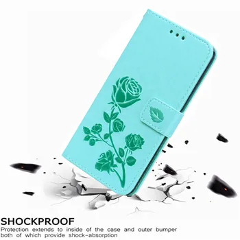 Luxusné Kožené Flip Book obal pre Samsung Galaxy II Core 2 G355 G355H G3559 Ruže Kvet Peňaženku Stáť Prípade Kryt Telefónu Taška