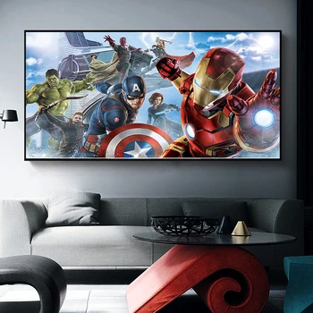 Marvel Plátno na Maľovanie Superhrdina Kapitán Amerika Iron Man Plagáty a Tlačí na Steny Umenie Fotografie pre bývanie, Domov, Miestnosti Dekorácie