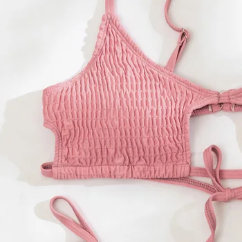 Micro Bikini Sexy Ženy, Ružové Plavky Bikiny Nastaviť Remeň Biquini Brazílske Plavky Plážové Oblečenie Kravatu Plaviek Bikiny Nastaviť