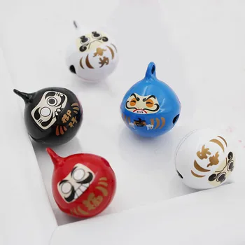 Mnoho Farieb Japonský Daruma Bábiky Chcú Jingle Bells Veľa Šťastia Zvony Kúzlo Náhrdelník Prívesok Príslušenstvo Šperky Plavidlá Zistenia