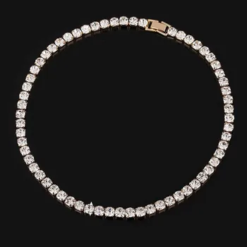 Nové Elegantné Oslňujúci CZ Diamanty Choker Náhrdelník Luxusné Tenis Reťazec Náhrdelník Pre Ženy Šperky Darček