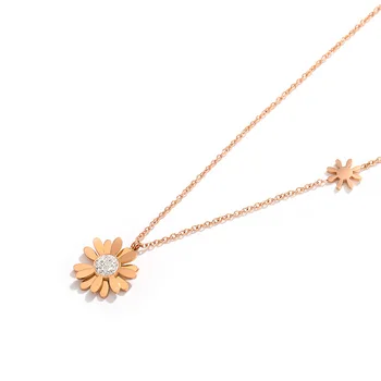 Nové titánové ocele náhrdelník ženskej módy sladký kórejský jednoduché osobnosti pearl clavicle reťazca rose gold nehrdzavejúcej ocele reťazca