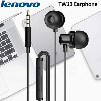 Nový Lenovo thinkplus TW13 3,5 mm Stereo Bass Slúchadlá Slúchadlá Headset od spoločnosti Lenovo Z5 Z6 K5 K5S Pro ZUK Z2 Xiao Samsung HUAWEI