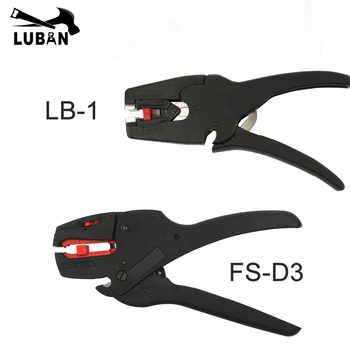 Nový model FS-D3 LB-1 Black Self-Nastavenie izolácia Kliešte na drôt rezací Drôt Striptérka rozsah 0.08-6.0 mm Plochý Nos 0.03-10mm2