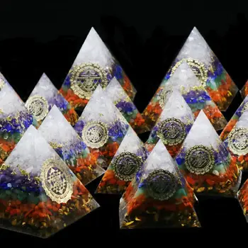 Orgone Pyramídy 7 Čakra Drahokam Čakry Pyramídy Orgonite Crystal Ornament Pre Reiki Liečenie Meditácie