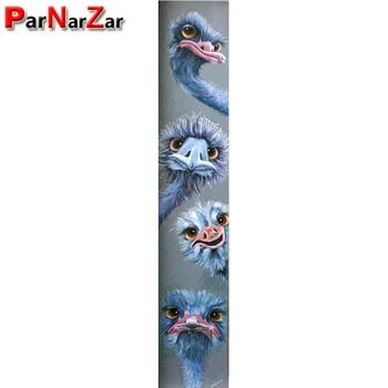 ParNarZar Diamond Maľovanie 5D Plné Námestie/Kolo Vŕtať Zvierat Pštrosie Daimond Drahokamu Cross Stitch Auta Chodbe Dekorácie