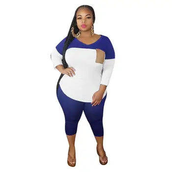 Plus Veľkosť XL--4XL 2020 Žena T Shirt Letné novinky Žien Sexy tvaru Rôzne Farby Vytlačené kus Dvoch Setoch S Dlhými