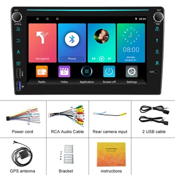 Podofo 2 Din Rádio Auta GPS Android 10.0 Multimedia Player 8