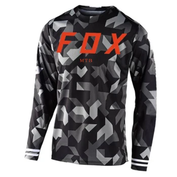 Polyester dres FOX mtb t-shirt amouflage horský bicykel, motocykel jersey mens road závodná bicykli jazda na bicykli nosiť oblečenie