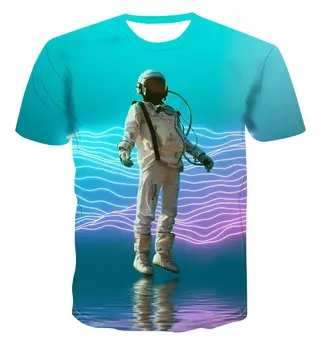 Populárne 3d Tlač Astronaut /Príroda /Kreatívny Dizajn Men 'S A Ženy 'S Letnou Farieb T -Shirt Pohode Bežné Univerzálny S-6xl