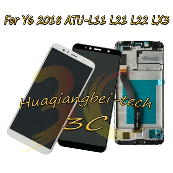 Pre Huawei Y6 2018 ATU-L11 ATU-L21 ATU-L22 ATU-LX3 Full LCD Displej Dotykový Displej Digitalizátorom. S montážou Rámu Pre Y6 Prime 2018
