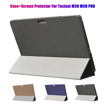 Pre Teclast M30 PRO Puzdro+Screen Protector PU Tablet Prípade Teclast M30 10.1 Palcový Tablet Flip Prípade Stojan Tabletu