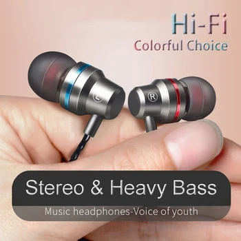 Profesionálne Kovové Slúchadlá Do Ucha Káblové Slúchadlá 3,5 mm Heavy Bass Kvalitu Zvuku, Hudby, Športu Headset Pre iPhone/Xiao