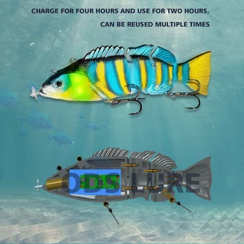 Robotické Rybárske Lure Elektrické Wobbler Elektronické Multi Spájané Návnadu 4 Segmenty Smart Auto Plávanie Rybárske Návnady Riešiť Accessor