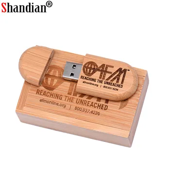 SHANDIAN (zadarmo vlastné logo) orech drevené usb + darčeková krabička usb flash Memory stick pendriver kl ' úč 8 GB 16 GB 32 GB, 64 GB darček