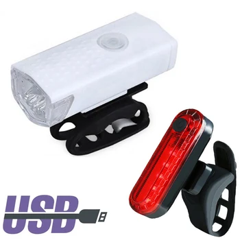 Svetlo na bicykel USB Nabíjateľné 300 Lúmenov Bicyklov Svetla LED Predné predné svetlo zadné svetlo na Bicykli Výstražné Svetlo Cyklistické Doplnky