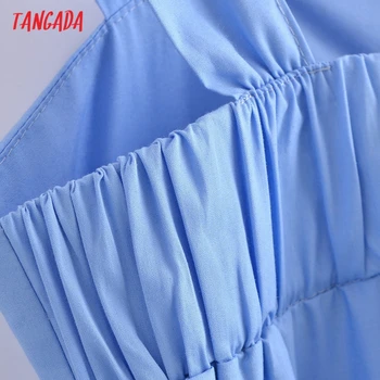 Tangada Letné Módy Patchwork Pruhované Tlač Nádrž Šaty pre Ženy 2021 Žena Bežné Bavlna Midi Šaty 3W92