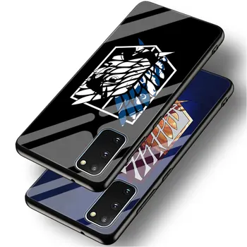 Telefón puzdro pre Samsung Galaxy S20 FE S21 Ultra 5G S10 S8 S9 S10 S20 S21 Plus Tvrdeného Skla Kryt Coque Útok Na Titan Logo