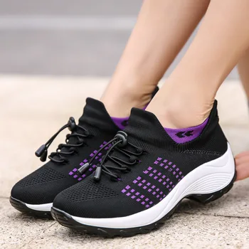 Tenisky dámske topánky 2021 pohodlné členkové topánky žena tenisky krajky-up priedušný oka ženský šport chaussures