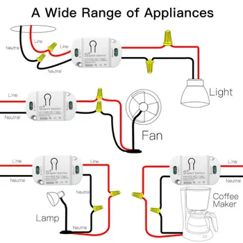 Tuya Smart Switch Modul Relé Wifi Istič Osvetlenie Ventilátor Svetlo Lampy Radič Modul Pracovať S Alexa Pre Koridor Kúpeľ