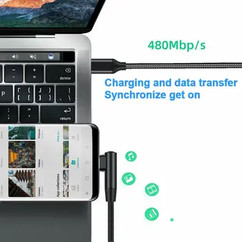 UGI 60W PD Rýchle Nabíjanie Kábel L-Line Rýchlu Nabíjačku Typu C, USB C Kábel Ohybu pre Xiao HTC Samsung RedMi Oneplus Rýchle dodanie