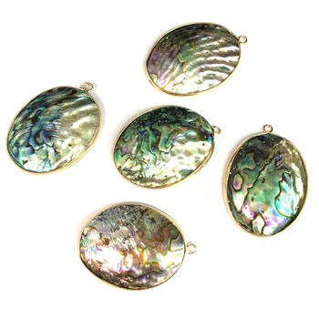 Veľkoobchod Prírodná perleť Farebné Abalone Shell Prívesok Charms pre Šperky, Takže DIY Náhrdelník Príslušenstvo 30x60-30x70mm