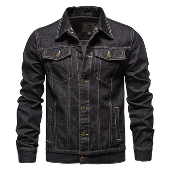 Veľkosť S-5XL Jar a na Jeseň New Style Boutique Čistej Bavlny Módne Modrá Čierna Denim Jacket Mens Príležitostných Slim Kovboj Kabát
