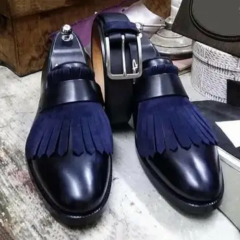 Vysoká Kvalita Nové Módne Mužov Pu Kožené Business Strapec Štýle Vintage Topánky Bežné Klasické Topánky Zapatos De Hombre XM312