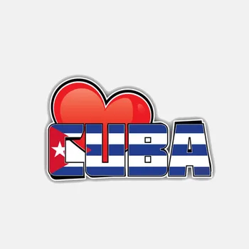 Vysoká Kvalita Osobnosti Kuba Srdce Vlajka Motocyklové Prilby Odtlačkový Auto Nálepku 11 CM*7 CM