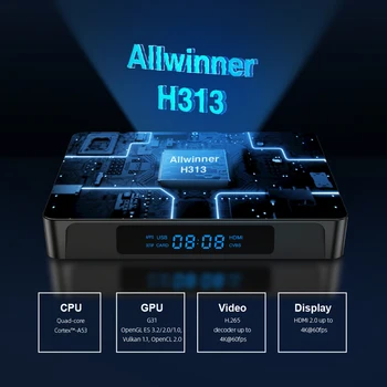 X96Q PRO 4K Android 10.0 Set-Top Box 1GB+8 GB/2 GB+16GB WiFi Allwinner H313 Quad Core Smart TV Media Player EU/UK/US/AU Plug