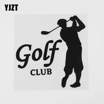 YJZT 13.6CMX13.7 CM Cool Golf Sport Club Odtlačkový Vinyl Auto Nálepky Čierna/Strieborná 8A-0912