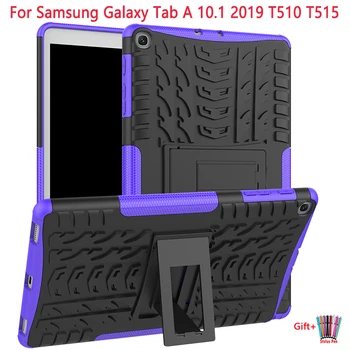 Zbroji Hybridný Tablet PC obal Pre Samsung Galaxy Tab 10.1 2019 SM-T510 SM-T515 Shockproof Stojan TPU Kryt Pre Galaxy Tab 10.1