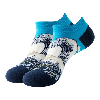 Zábavné Čln Členkové Ponožky Harajuku Mužov Výšivky Priedušná Kvality Podnikateľského Sveta Slávny Olejomaľba Bavlna