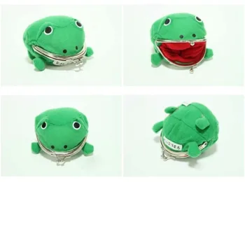 10 cm Japonské Anime Zelená Roztomilé Plyšové Peňaženky Cartoon Zvieratá Malé Žabie Akcie Obrázok Mince Kabelku Tlačidlo Prípade, Hračky Pre Deti Deti