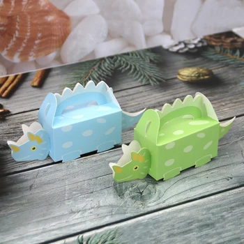 10pcs Dinosaura Strany Modrá Zelená Candy Box Baby Sprcha Candy Boxy Liečiť Deti Narodeninovej Party Láskavosti Babyshower Dekorácie Supplie