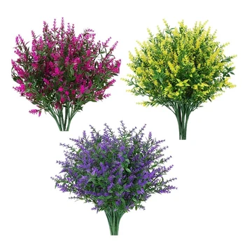 12 Zväzkov Umelých Kvetov Levandule Vonkajšie Falošné Kvety na Ozdobu Umelé Rastliny, Záhrada, Veranda Okno Okno Dekor