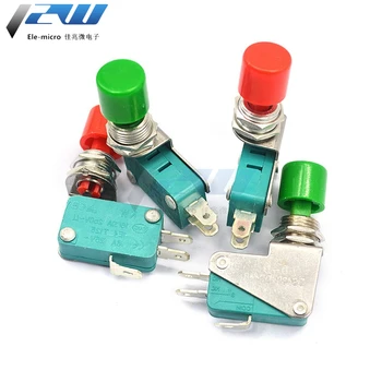 1pcs DS438-448 self-obnovenie malé inching tlačidlo micro switch s 12 mm medené kontakt zelená červená čiapka