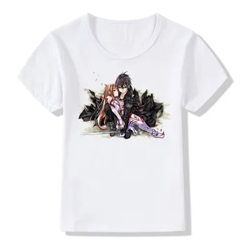 2019 Deti Sword Art Online Anime T-shirt O-Krku Krátkym Rukávom Letné Boy&Girl Asuna Kirito Kirigaya Kazuto SAO Tee Tričko ooo638