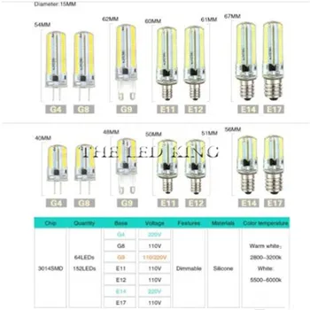 2019 Nové 1pcs 540Lumen 3W 6W G4 LED 12V AC DC 24/48 X3014 SMD Žiarovky Lampy doprava zadarmo