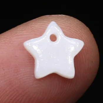 20pcs 10/12mm Biela Hviezda Srdcia perleť Shell Kúzlo Prírodných Shell Perly Prívesok pre DIY Náušnice Náramok Šperky Robiť