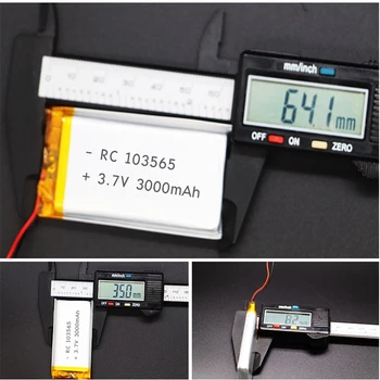 3,7 V 3000mAh 103565 Lítium-polymérová Nabíjateľná Batéria Pre Tablet mobilné energetické chargingGPS PSP PAD E-book POS Stroj Power