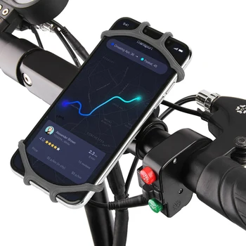 360 Stupeň Rotácie Požičovňa Telefón GPS Držiak na Riadidlá Bike Mobilný Telefón Držiak na Stojan Super Elastický Silikónový Držiak Nastaviteľný
