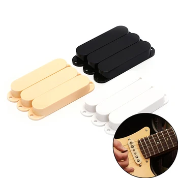 3ks Gitarové Príslušenstvo Plastové Single-Coil, Gitara Vyzdvihnutie Kryty pre Fender Strat Elektrickú Gitaru, Čierne Biele Zlato