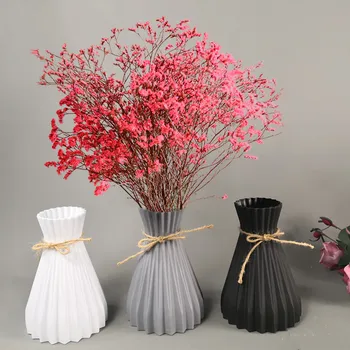 40@ 17 cm Výška Malá Váza Domova Retro Plastové Kvet Usporiadanie Vázy Biela Sivá Čierna Váze Na Stôl, Obývacia Izba Dekor