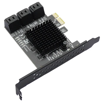 6Gbps SATA 3.0 PCI-E Radič Karty 6 Porty SATAIII PCIe Rozširujúcej Karty Adaptéra PCI Express Converter Marvell 88SE9215 čip